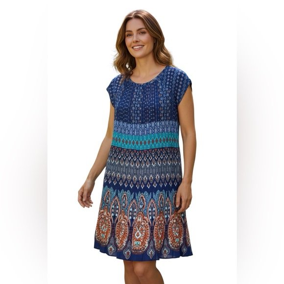Luxology Dresses & Skirts - Luxology Blue and Orange Patterned Kids Dress